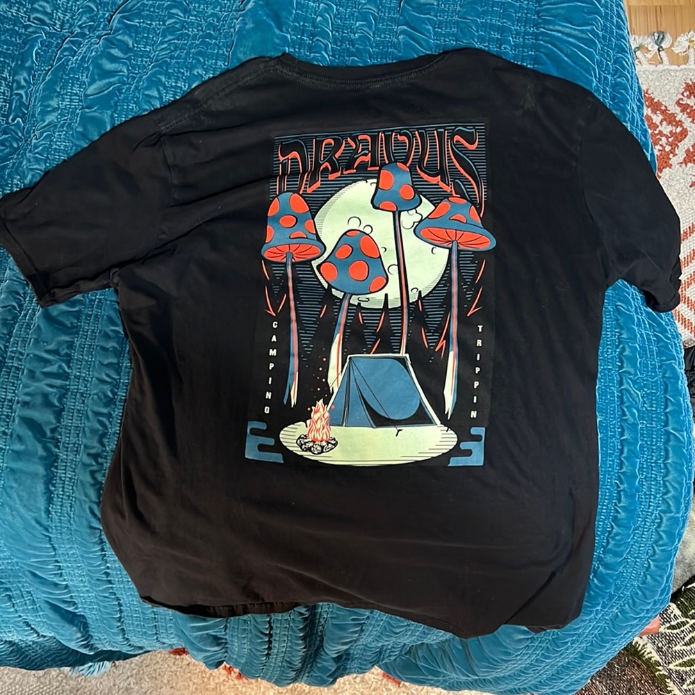 Dravus XL Black camping tripping mushroom t-shirt